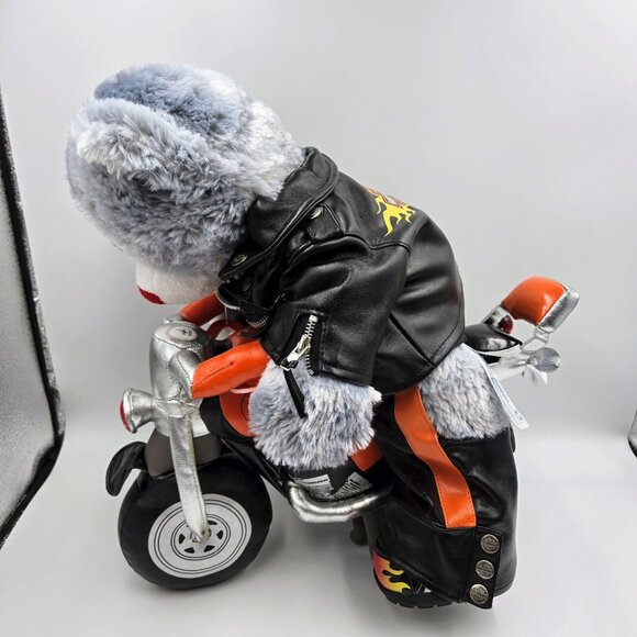 Harley Davidson Build-A-Bear Plush Bear Motorcycle Light Up Ears Jacket Chaps - Picture 6 of 15
